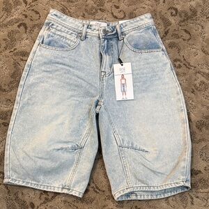 Light Blue Denim barrel  Shorts